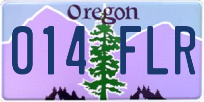 OR license plate 014FLR