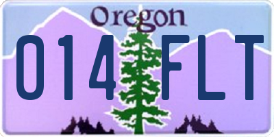 OR license plate 014FLT