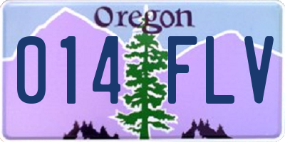 OR license plate 014FLV