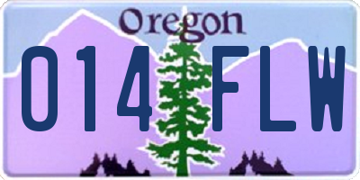 OR license plate 014FLW