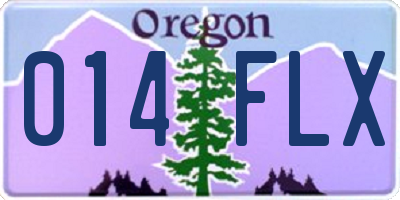 OR license plate 014FLX