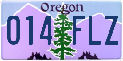 OR license plate 014FLZ