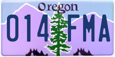 OR license plate 014FMA