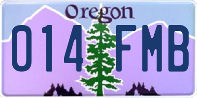 OR license plate 014FMB