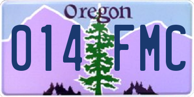 OR license plate 014FMC