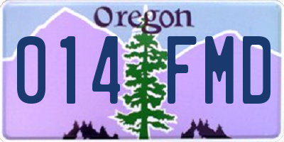 OR license plate 014FMD