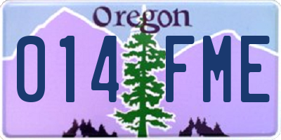 OR license plate 014FME