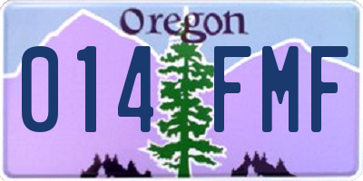OR license plate 014FMF