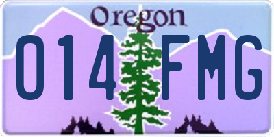 OR license plate 014FMG