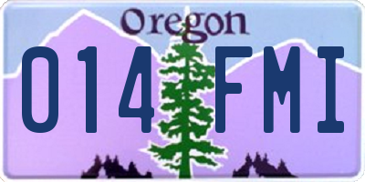 OR license plate 014FMI