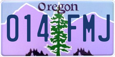 OR license plate 014FMJ