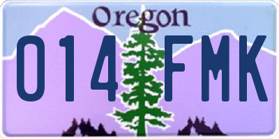 OR license plate 014FMK