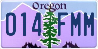 OR license plate 014FMM