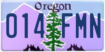 OR license plate 014FMN