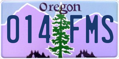 OR license plate 014FMS