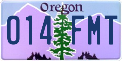 OR license plate 014FMT