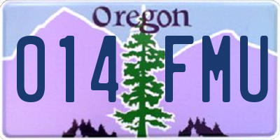 OR license plate 014FMU