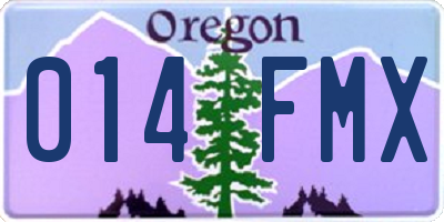 OR license plate 014FMX