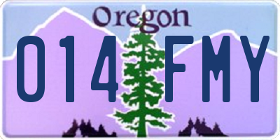 OR license plate 014FMY