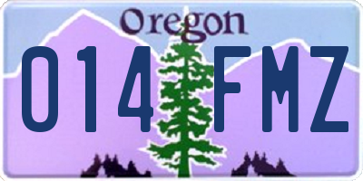 OR license plate 014FMZ