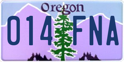 OR license plate 014FNA