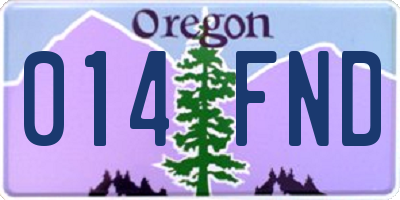 OR license plate 014FND