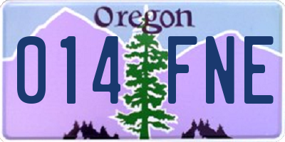 OR license plate 014FNE