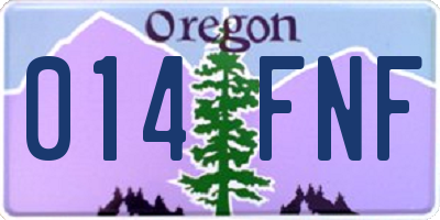 OR license plate 014FNF