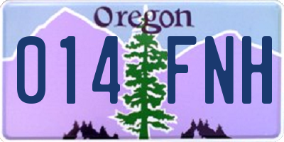OR license plate 014FNH