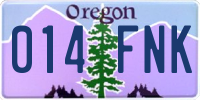 OR license plate 014FNK