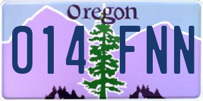 OR license plate 014FNN