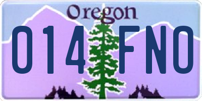 OR license plate 014FNO