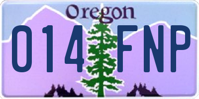 OR license plate 014FNP