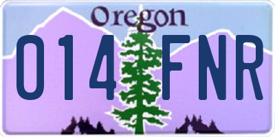 OR license plate 014FNR