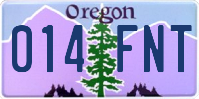 OR license plate 014FNT