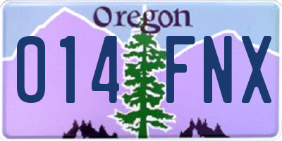 OR license plate 014FNX