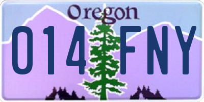 OR license plate 014FNY