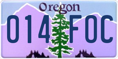 OR license plate 014FOC
