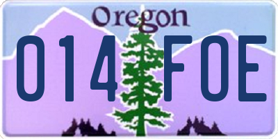 OR license plate 014FOE