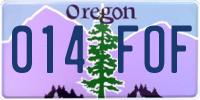 OR license plate 014FOF