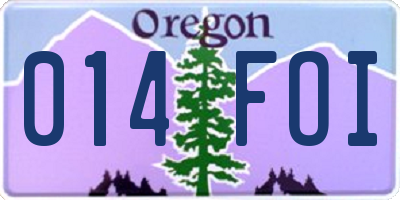 OR license plate 014FOI