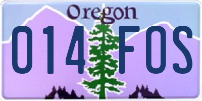 OR license plate 014FOS