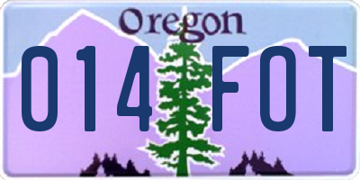 OR license plate 014FOT