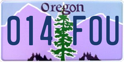 OR license plate 014FOU
