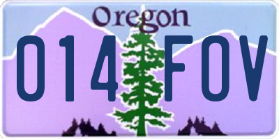 OR license plate 014FOV