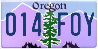OR license plate 014FOY