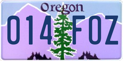 OR license plate 014FOZ