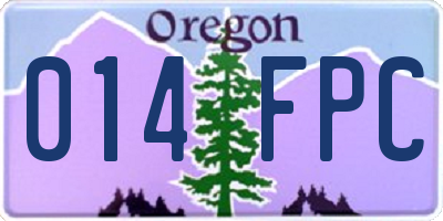 OR license plate 014FPC