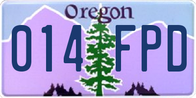 OR license plate 014FPD