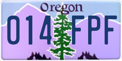 OR license plate 014FPF